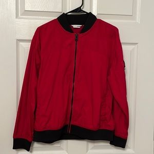DKNY sport woman’s jacket  Red Perforated Bomber
 Current Price is . $50.00